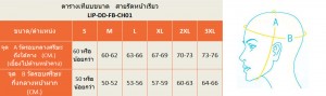 สายรัดหน้าเรียว DORINDA ตาราง_size