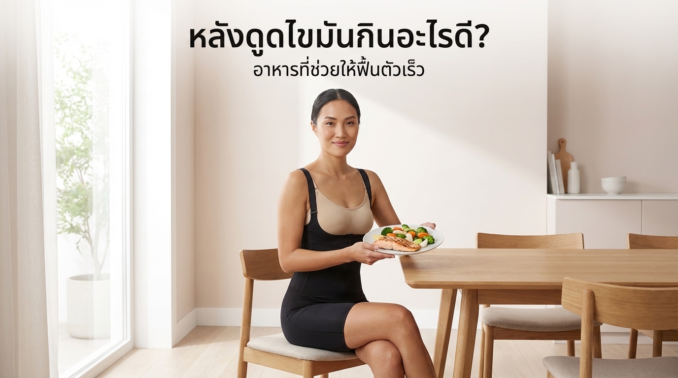 หลังดูดไขมันกินอะไรดี ผู้หญิงใส่ชุดกระชับ DORINDA ระหว่างฟื้นตัวหลังดูดไขมัน