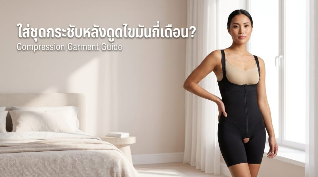 ใส่ชุดกระชับหลังดูดไขมันกี่เดือน ผู้หญิงใส่ชุดกระชับ DORINDA compression garment guide